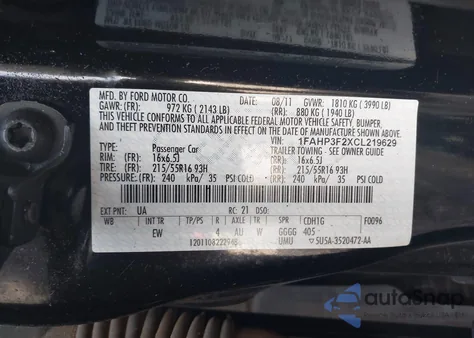 2012 Ford Focus Se из США, поврежденный, VIN 1FAHP3F2XCL219629